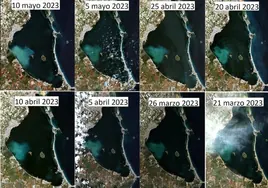 Una masa de agua blanquecina en el Mar Menor alerta a los científicos