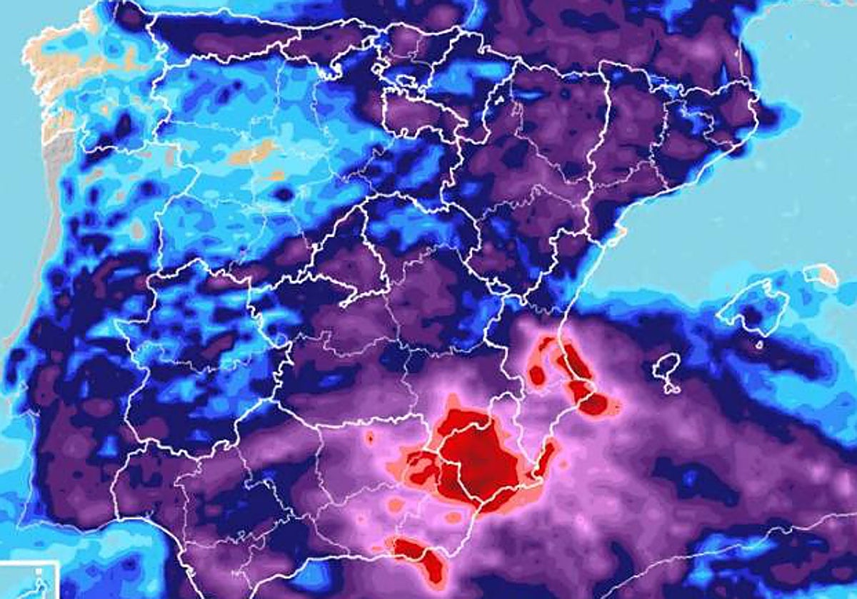 Llegan lluvias intensas a España de la mano de una DANA