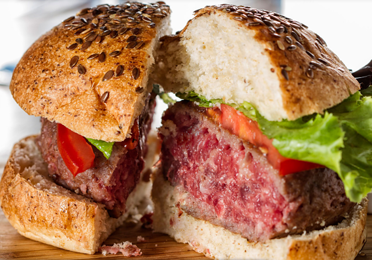 Hamburguesa poco hecha