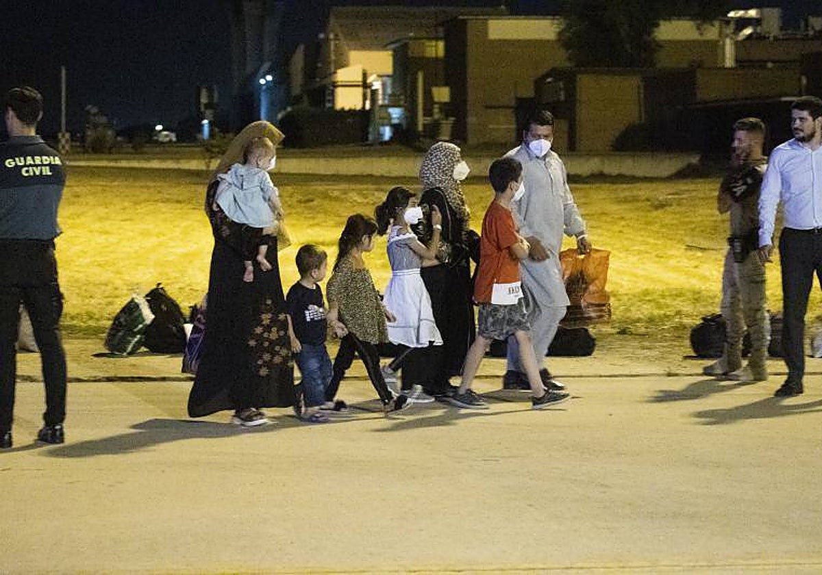 Llegada a la Base Aérea de Torrejón de los refugiados afganos en agosto de 2022