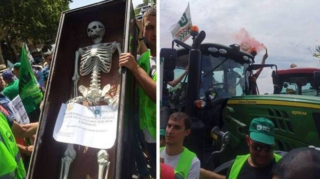 Tractorada contra el Gobierno: «La nevera no se llena sola, lo entenderán por las buenas o por las malas»