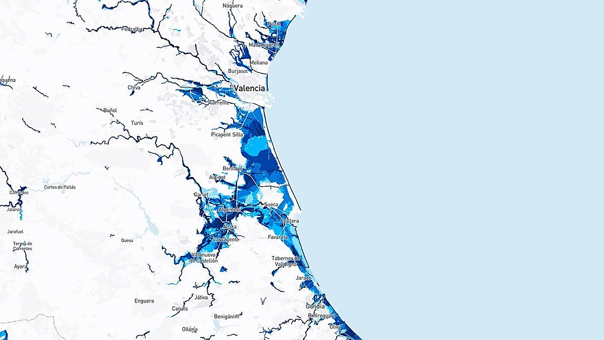 Zonas inundables en Sevilla, junto al río Guadalquivir
