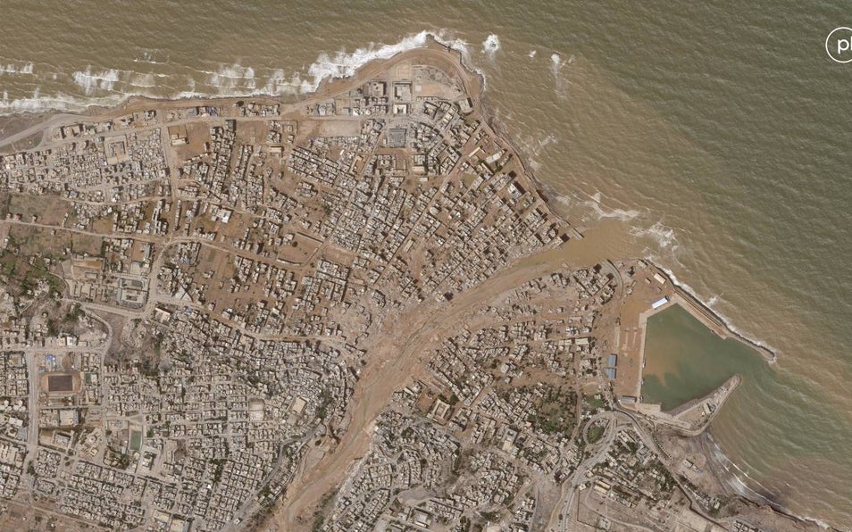 Imagen después - Inundaciones en la ciudad de Derna