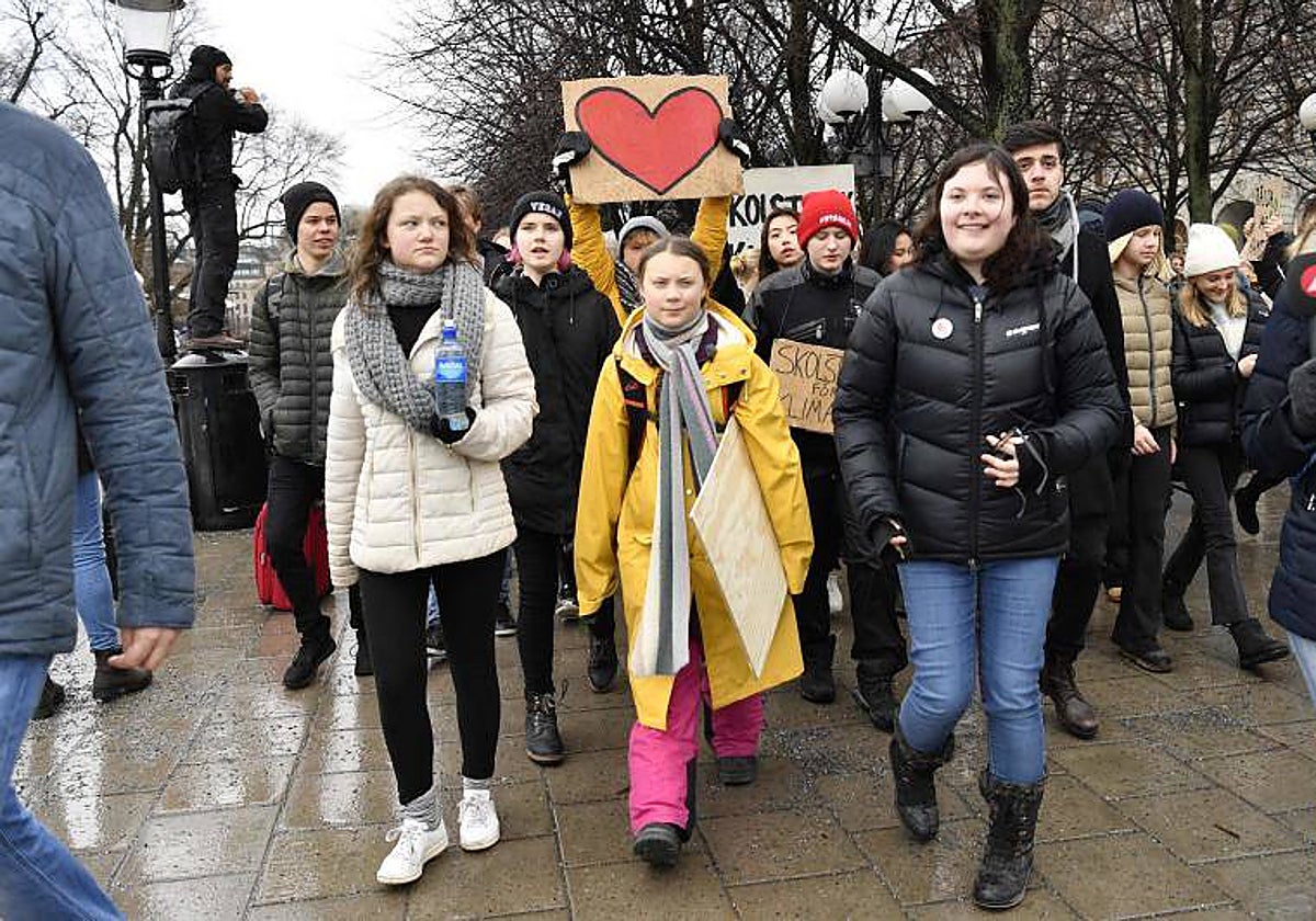 Greta Thunberg participa en 2019 en una de las manifestaciones de 'Fridays for Future' en Estocolmo,