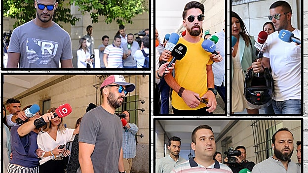 Los integrantes de La Manada acuden a los juzgados de Sevilla en 2019