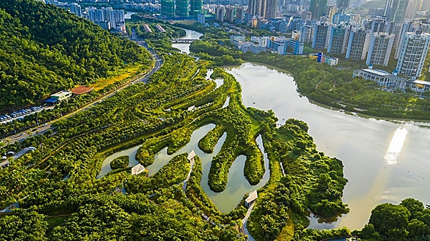 Proyecto esponja en la ciudad de Sanya, la isla china de Hainan