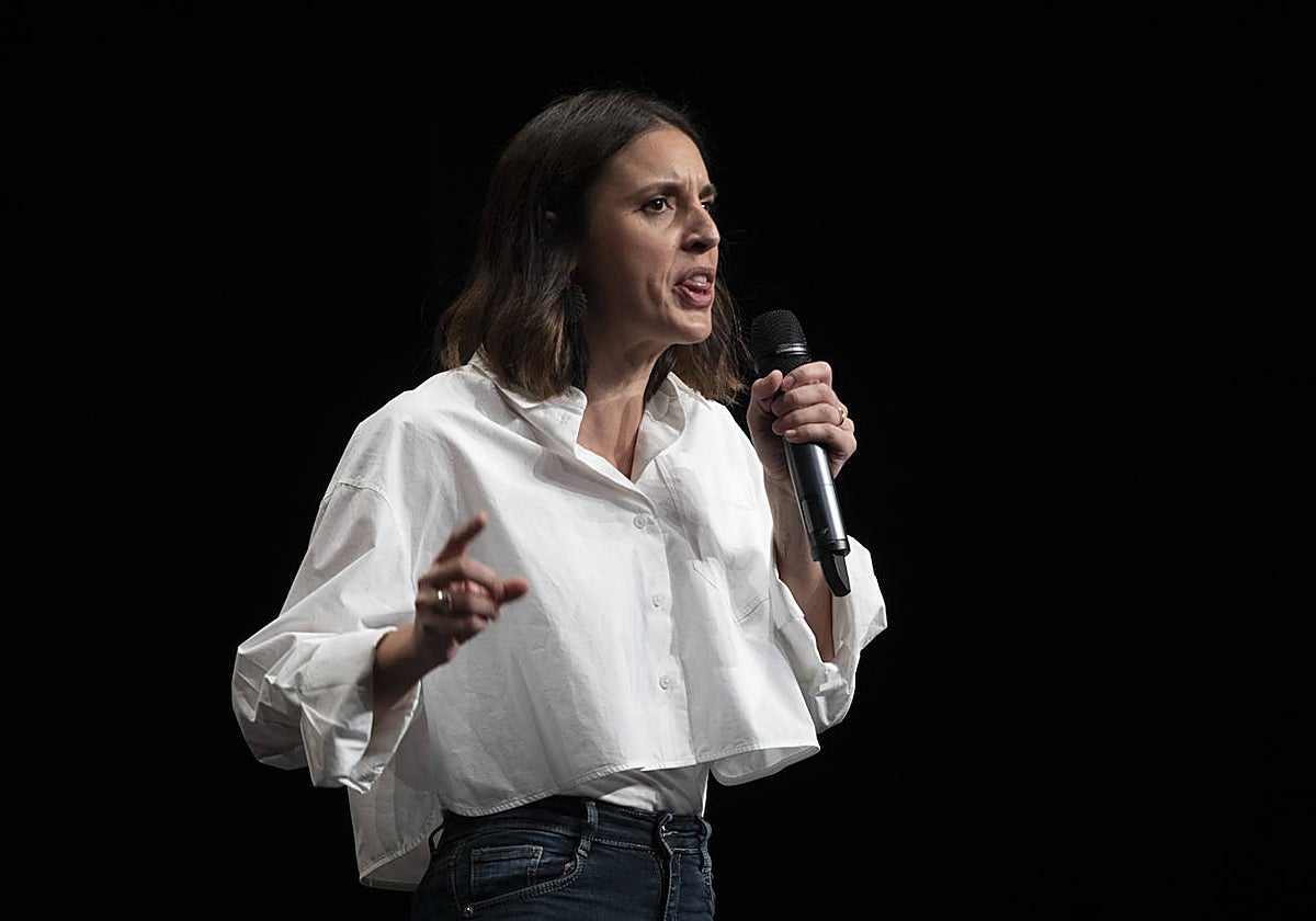 Irene Montero, ministra de Igualdad en funciones, durante una conferencia política de Podemos el pasado sábado