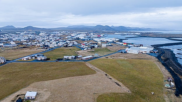 Imagen aérea de las fisuras emergidas cerca de Grindavík