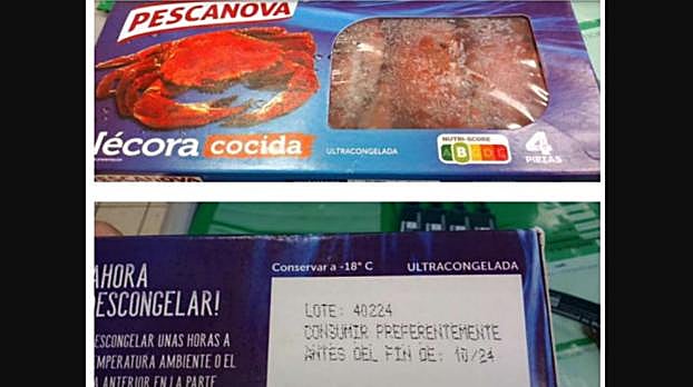 Empaquetado de las nécoras afectadas por salmonella según infoma la Aesan