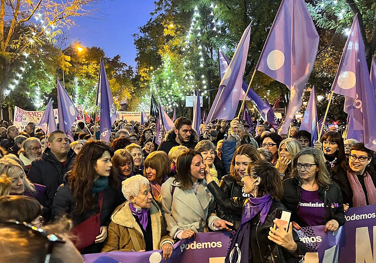 La marcha por el Día Internacional de la Eliminación de la Violencia contra la Mujer convocada por la Comisión 8M