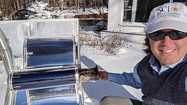 Cocina solar en invierno