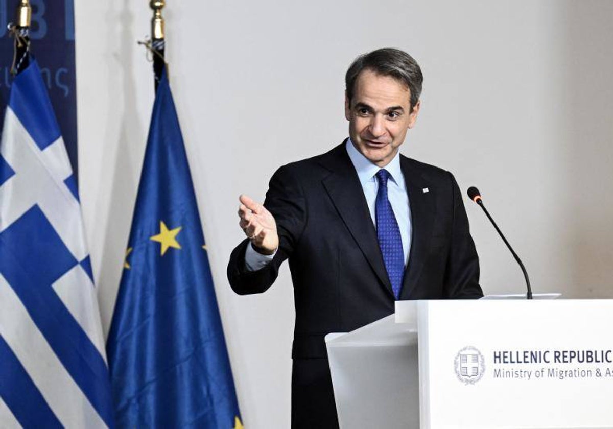 El primer ministro griego, Kyriakos Mitsotakis, en una reciente intervención en Atenas