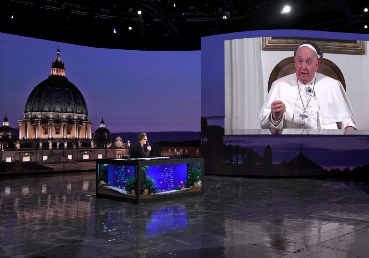 El Papa Francisco en un momento de la entrevista de este domingo en la televisión italiana