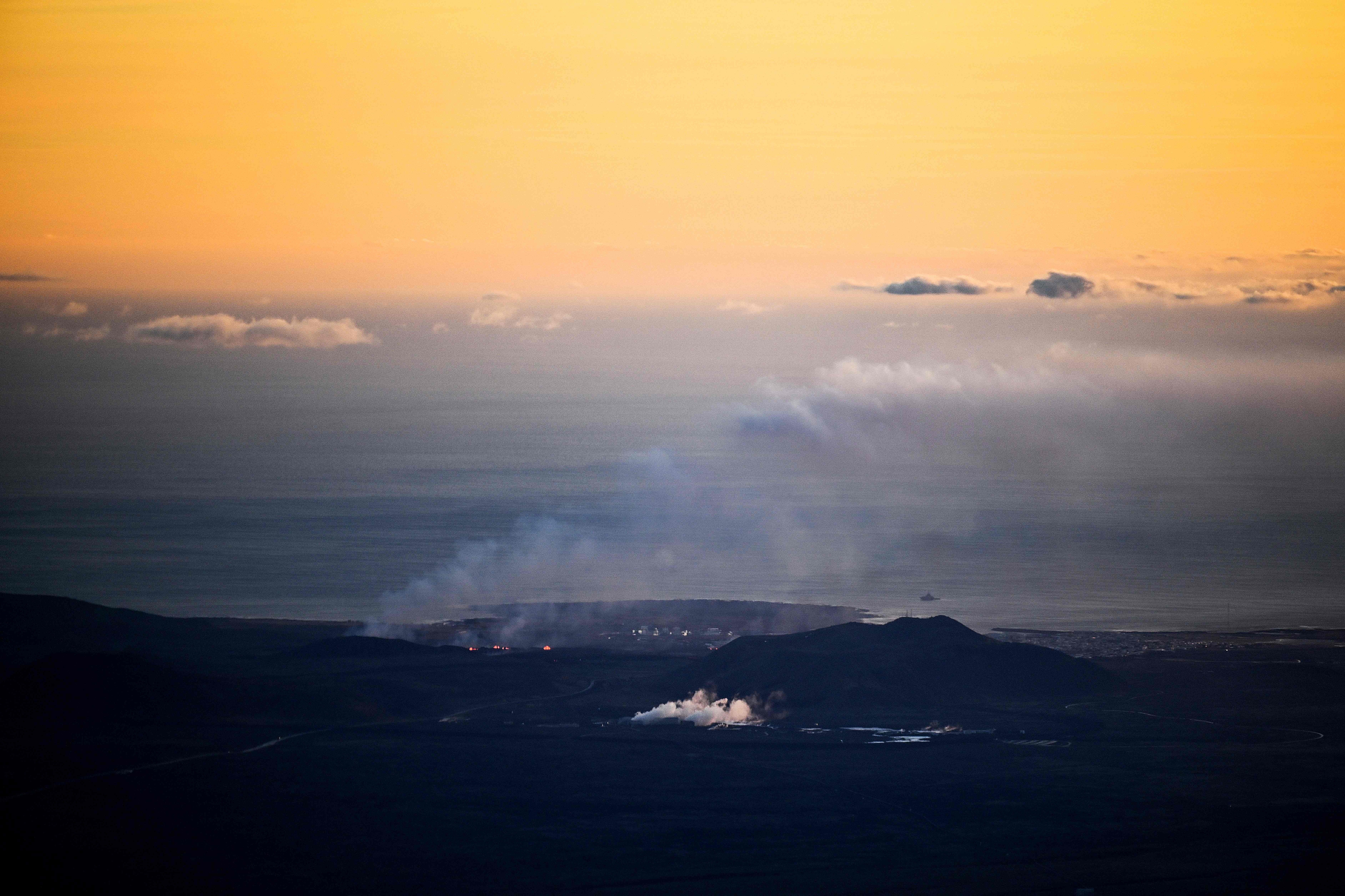 Una vista aérea del cráter del volcán