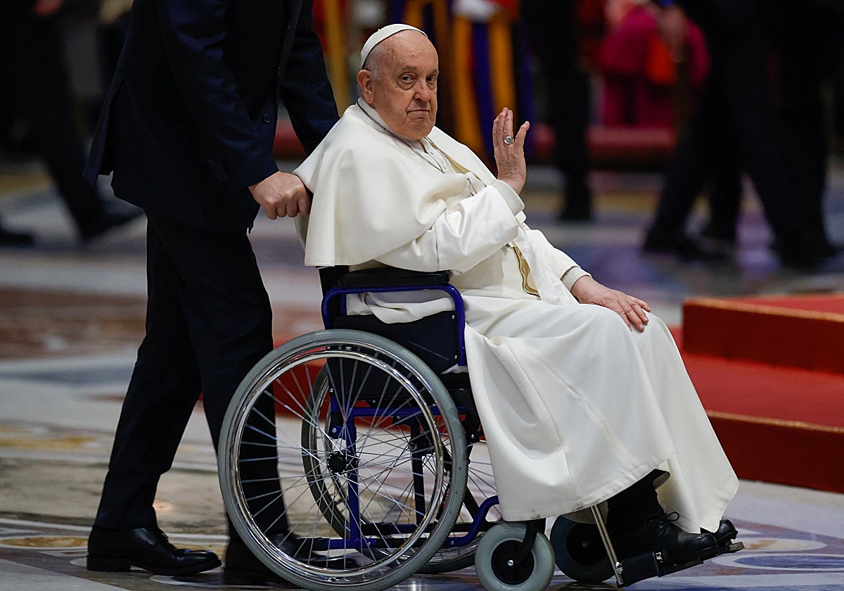 Francisco, durante una misa este febrero en El Vaticano