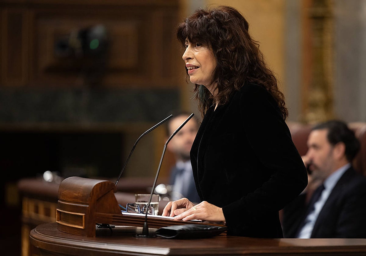 La ministra de Igualdad, Ana Redondo, interviene durante una sesión plenaria