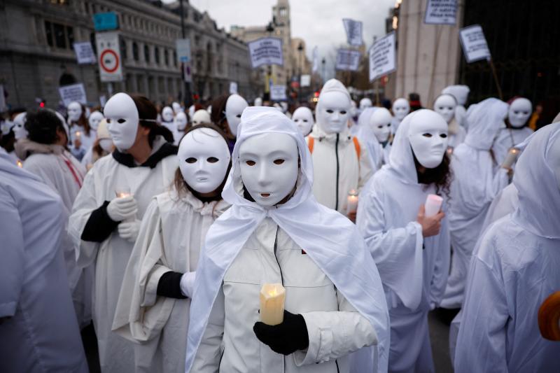 Manifestación abolicionista en Madrid por el 8M