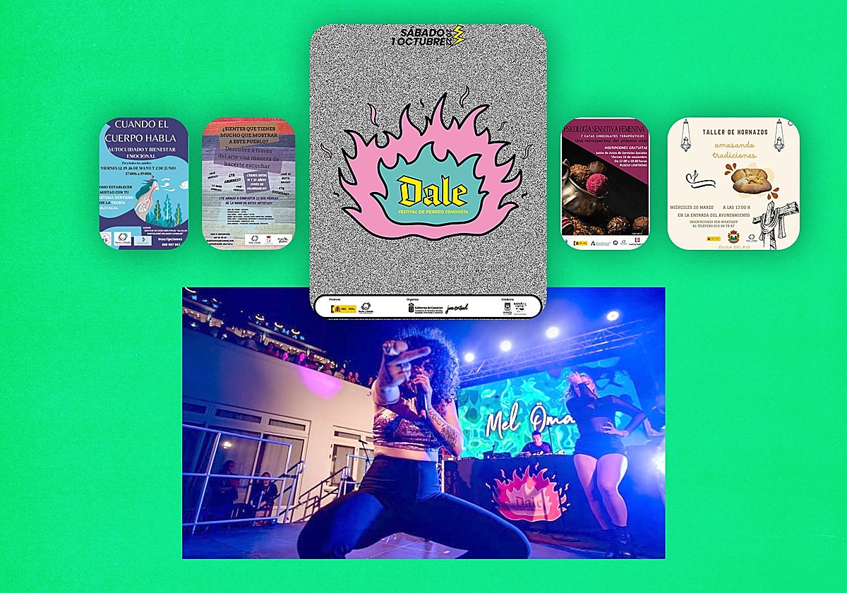 Algunos de los carteles de los talleres y festivales que han recibido subvenciones del Pacto de Estado contra la Violencia de Género