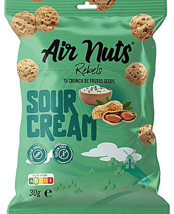 El producto Crunch de cacahuete con aroma sour cream, de Air Nuts Rebels