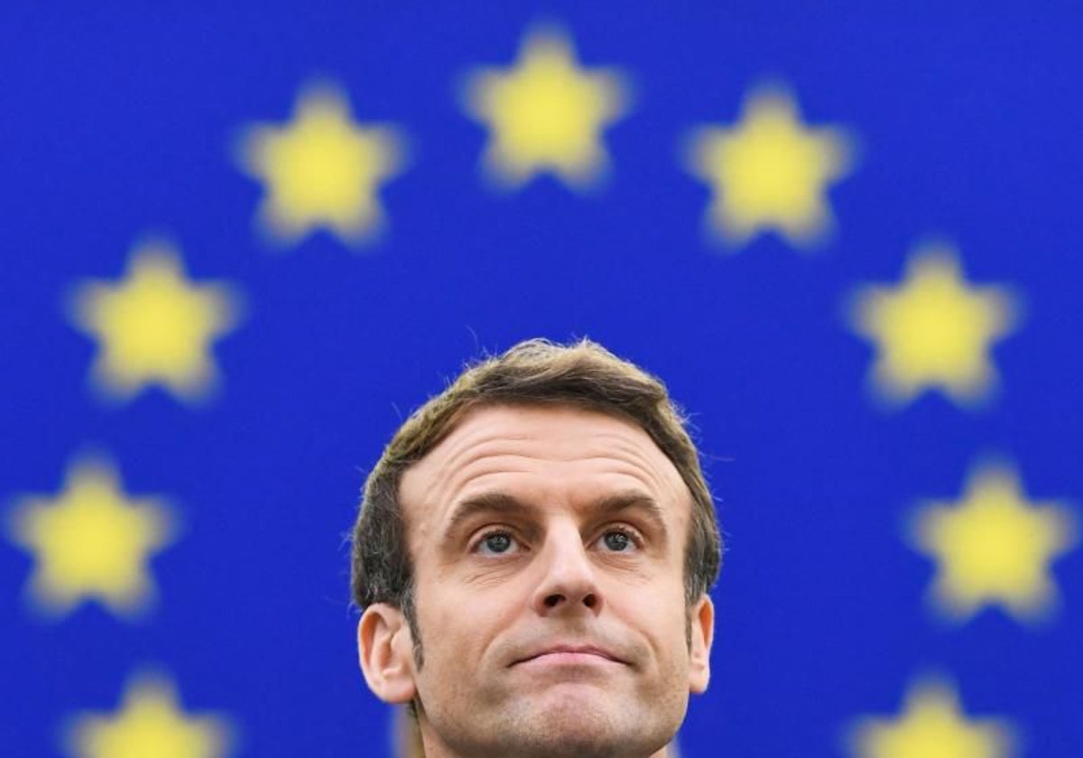 El presidente francés, Emmanuel Macron, en su discurso de 2022 ante el Parlamento Europeo en el que ya promovió que el aborto fuera declarado un derecho fundamental