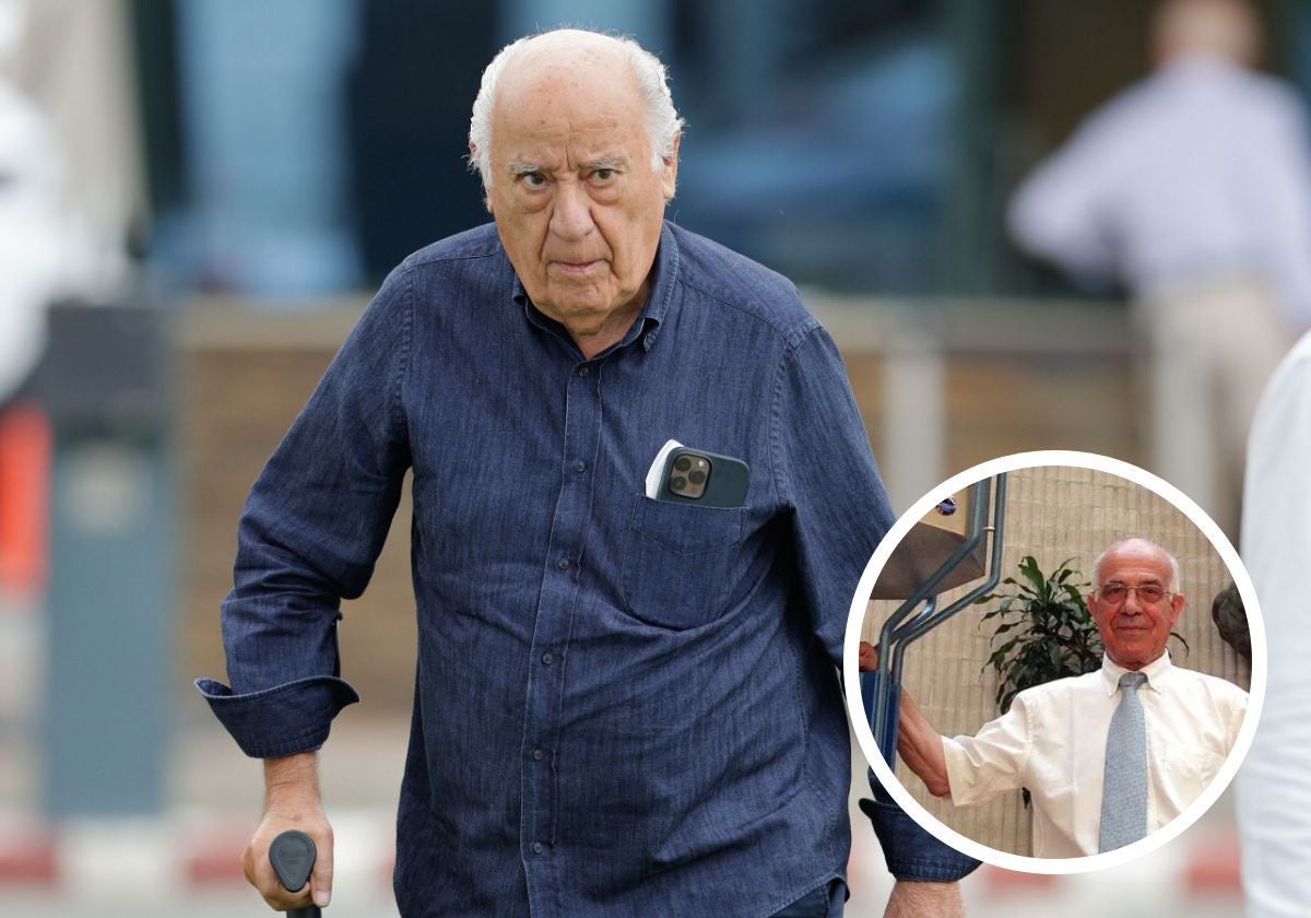 En la foto, Amancio Ortega. En el detalle, el sacerdote Jorge Manuel López Neira