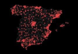 Mapa de los Testigos de Jehová en España