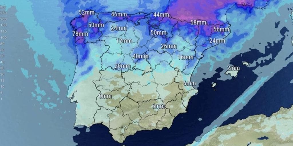 La Aemet da la fecha de la llegada de lluvias a España y de un descenso brusco de las temperaturas: hasta 15 grados menos en estas zonas
