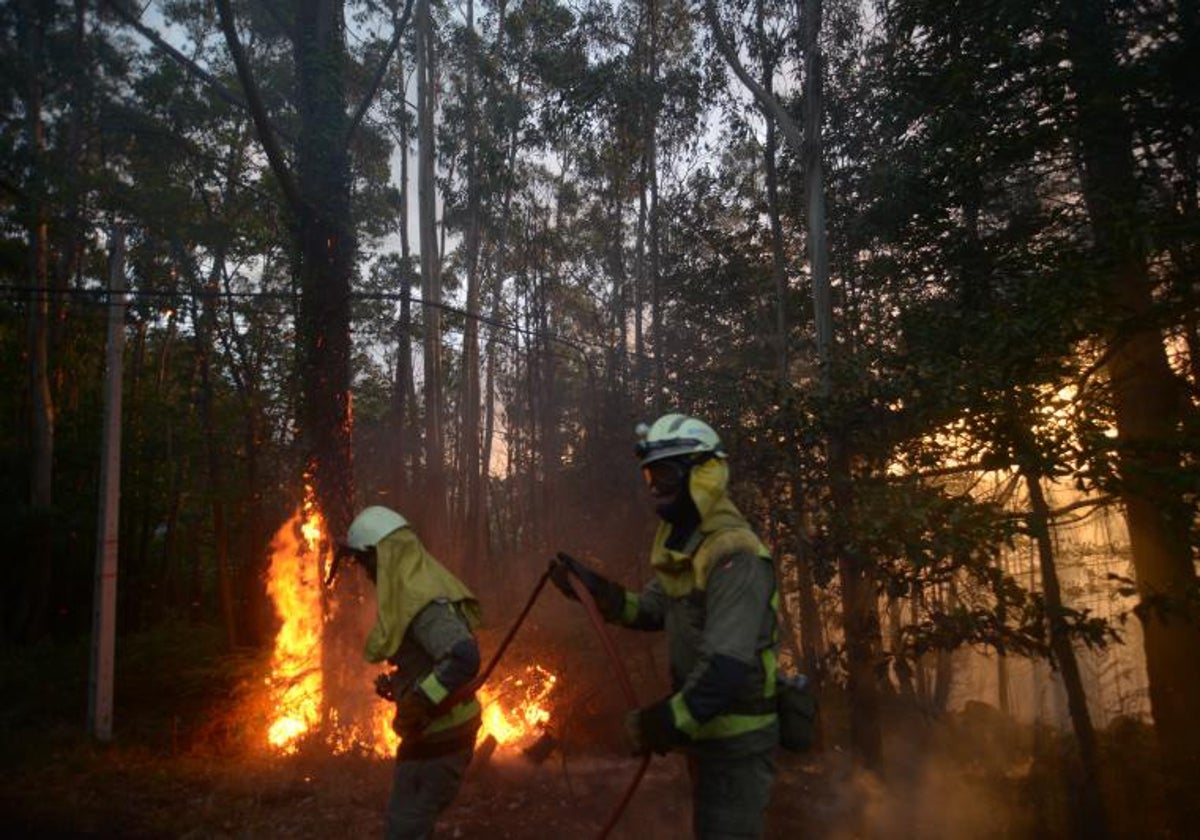 Imagen de archivo de un grupo de bomberos en Suevos
