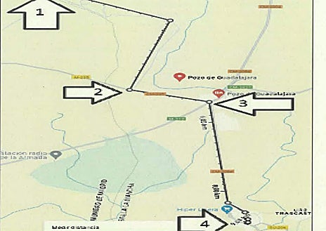Imagen secundaria 1 - iEn la imagen superior, la papelera en la que el asesino escondió el botín. Abajo a la izquierda, lugares de interés marcados por la Guardia Civil del recorrido que hicieron los autores. En el hostal donde se ocultó el autor con su supuesta novia los agentes hallaron también dos bolsas con pastillas de éxtasis y hachís.