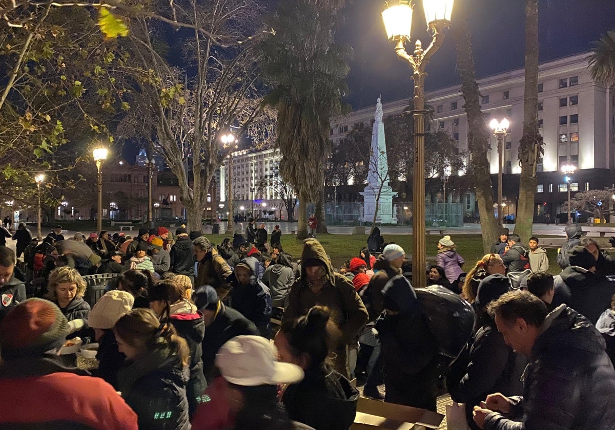 Un comedor social en el centro de la ciudad de Buenos Aires