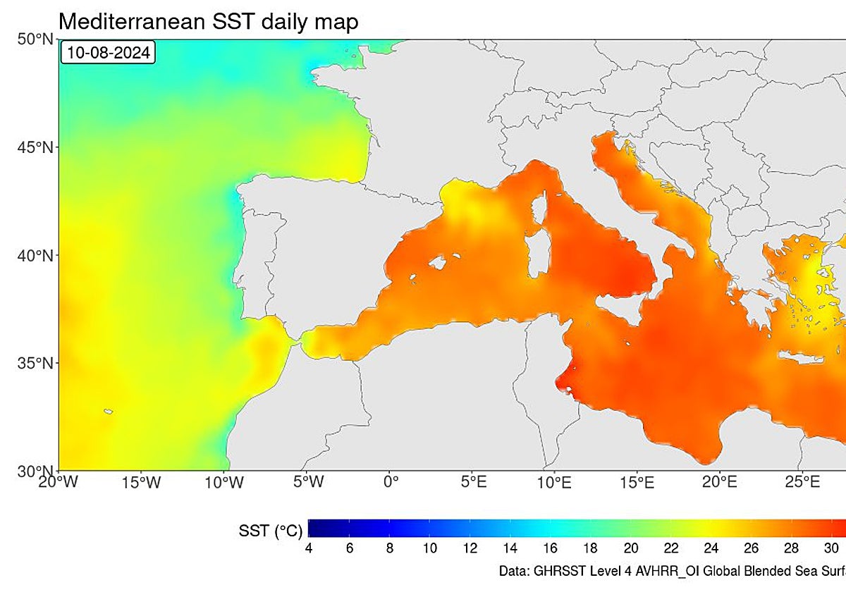 El mar Mediterráneo bate récord en temperatura