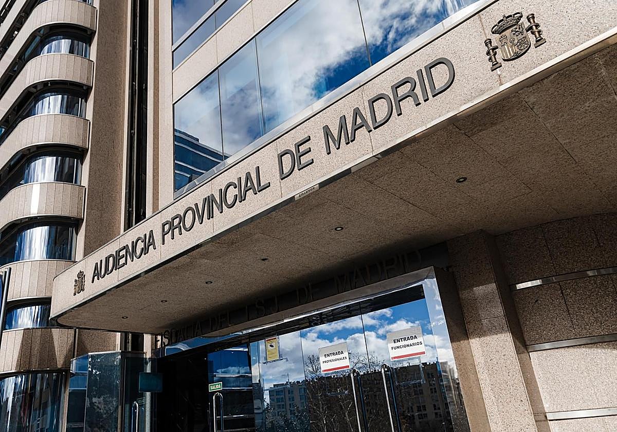 Fachada de la Audiencia Provincial, a 12 de febrero de 2024, en Madrid (España).