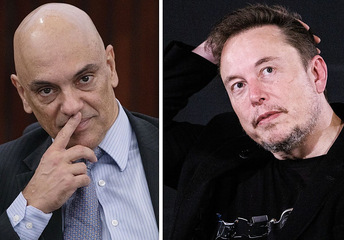 El juez del Tribunal Supremo de Brasil Alexandre de Moraes y al empresario tecnológico estadounidense Elon Musk