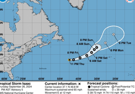 La Aemet avisa de que España está en la trayectoria de la tormenta Isaac