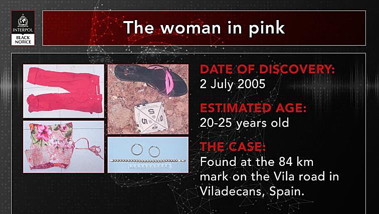 Ropa que llevaba la mujer que fue encontrada el 3 de julio de 2005 en el kilómetro 84 de la carretera de Vila, en el municipio de Viladecans (Barcelona). La única que no tiene una reconstrucción facial