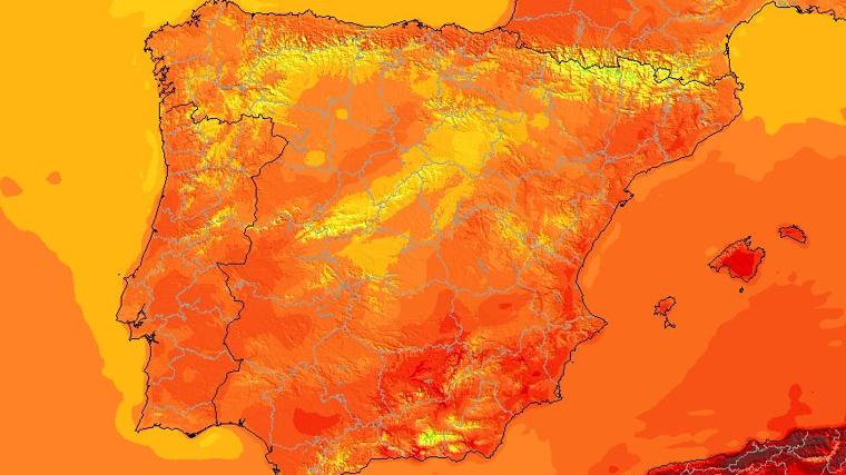 Temperaturas este lunes a mediodía