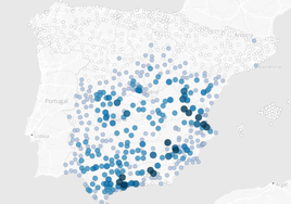 El mapa de las lluvias acumuladas en España el trágico martes 29 de octubre