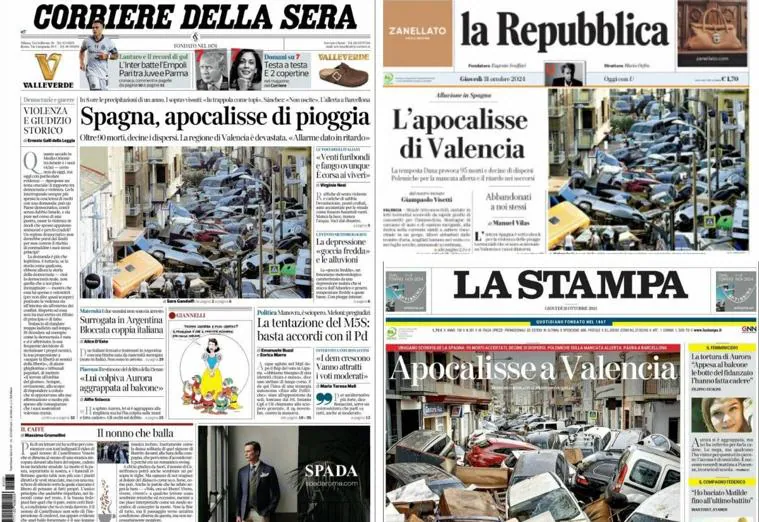 'Corriere della Sera', 'La Repubblica' and 'La Stampa'