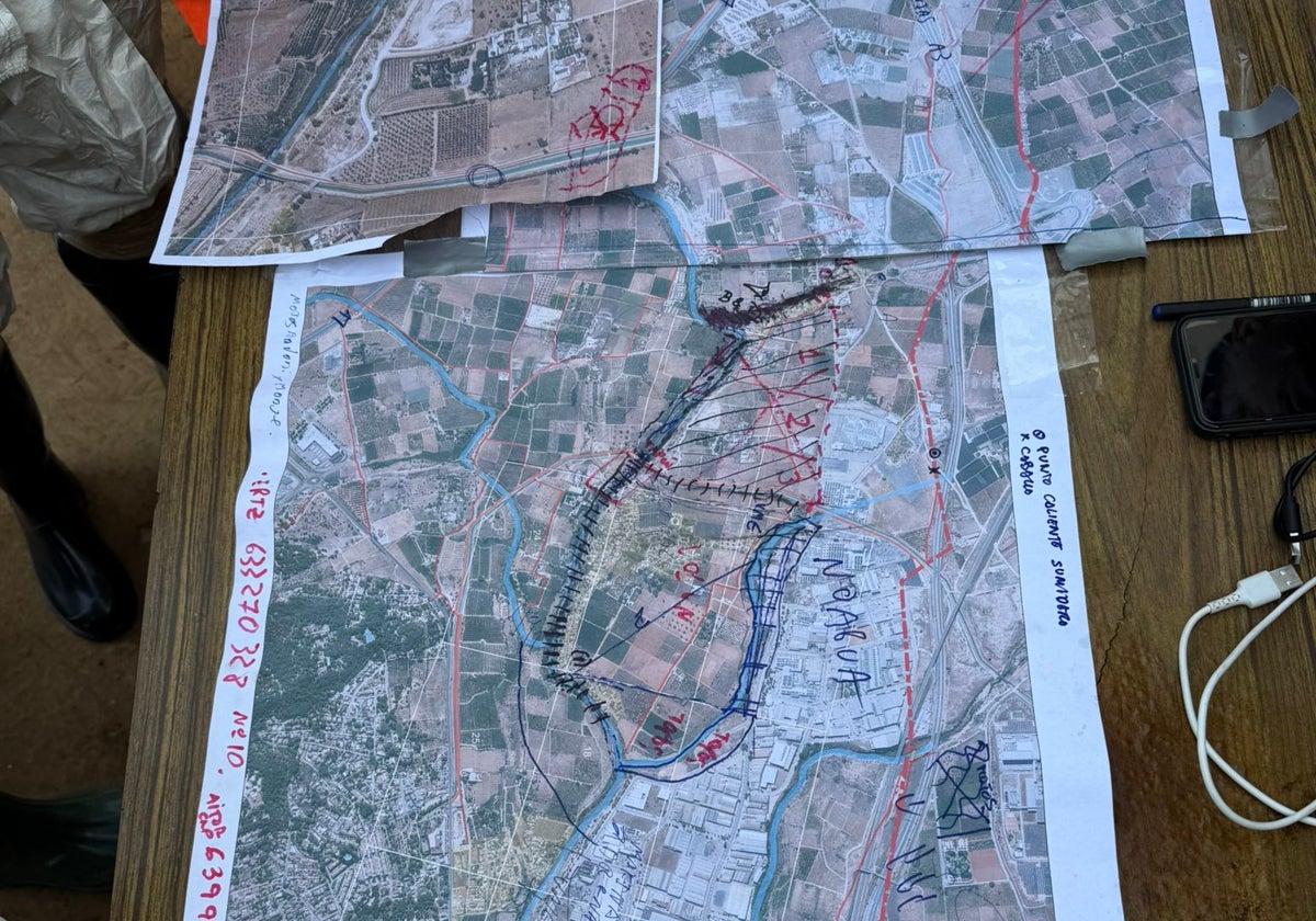 Mapa del área para buscar a los dos menores desaparecidos en Torrent