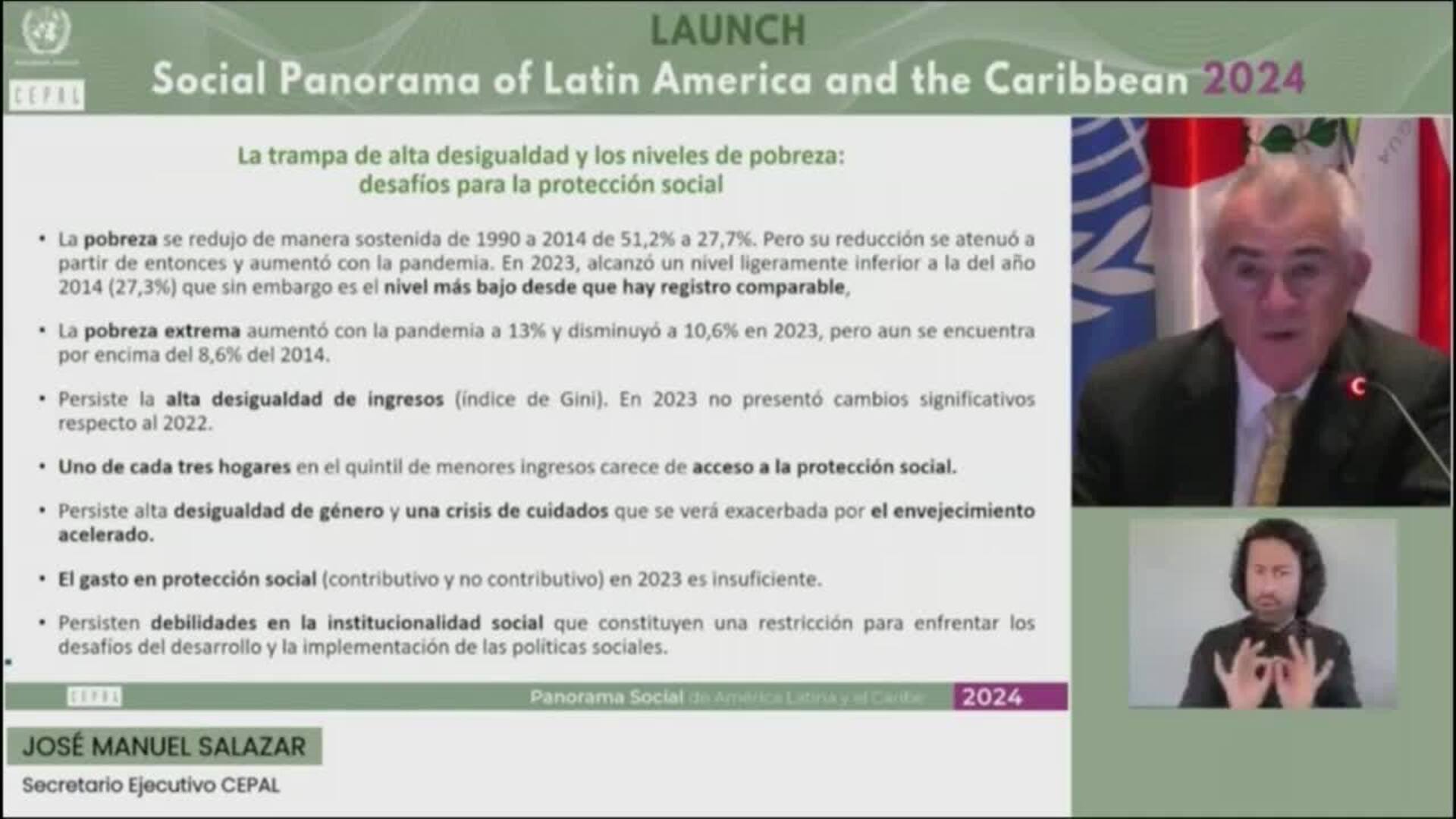 Cepal asegura que la pobreza en Latinoamérica se redujo al 27,3 % en 2023