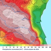 La Aemet alertó el 29 de octubre de precipitaciones máximas en Valencia de 200 l/m2 cuando llegaron a alcanzar los 772