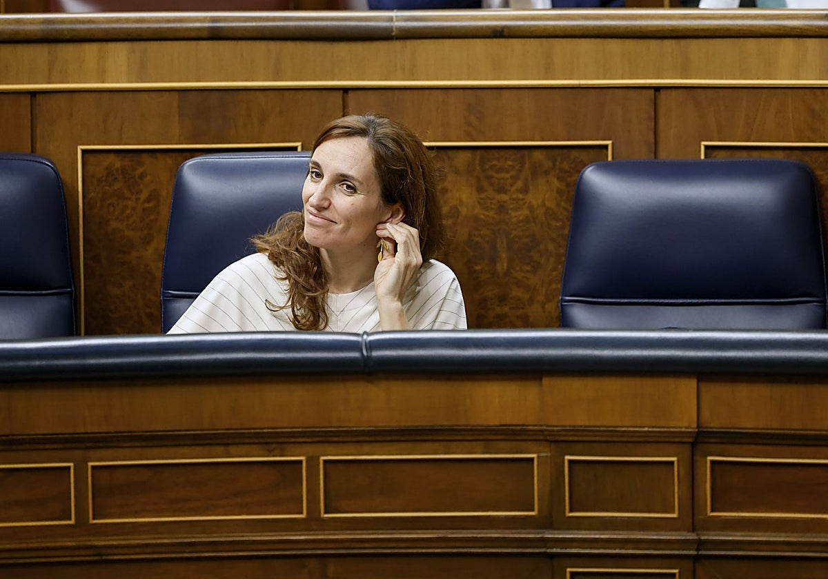 La ministra de Sanidad, Mónica García, recientemente en el Congreso