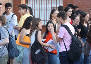 Un grupo de estudiantes a las puertas de una universidad pública andaluza