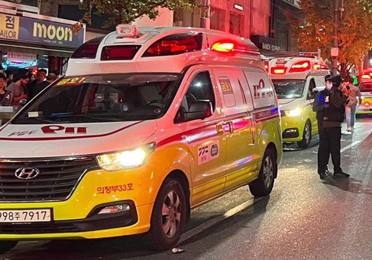 Ambulancias de Corea del Sur, en una foto de archivo.
