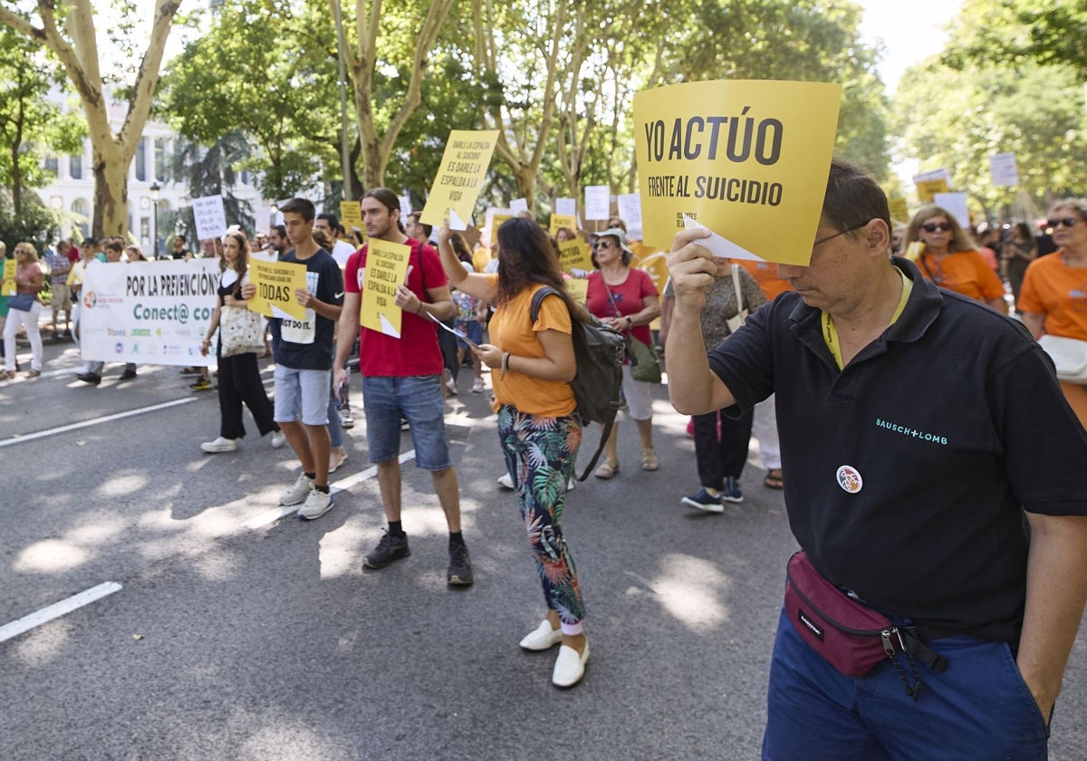 Manifestación, en 2023, por un plan de prevención del suicidio
