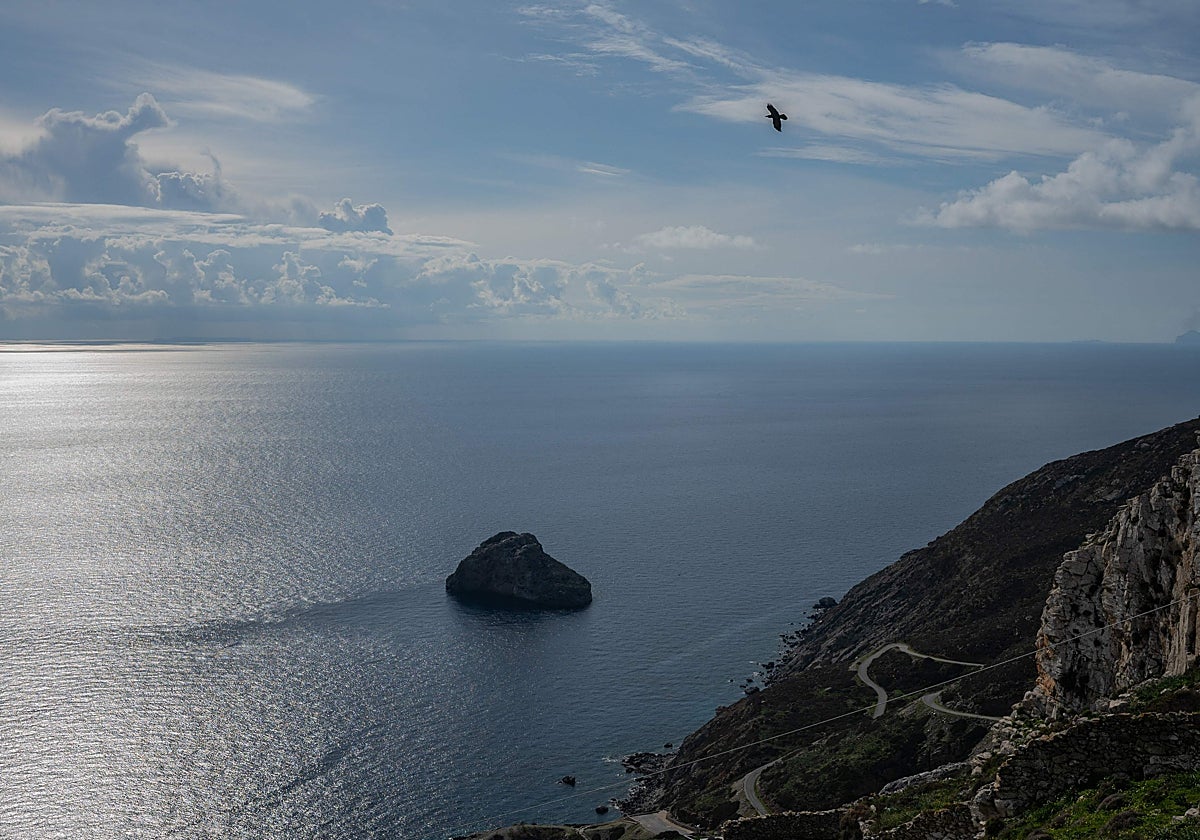 Vista de la isla de Amorgos en el Egeo
