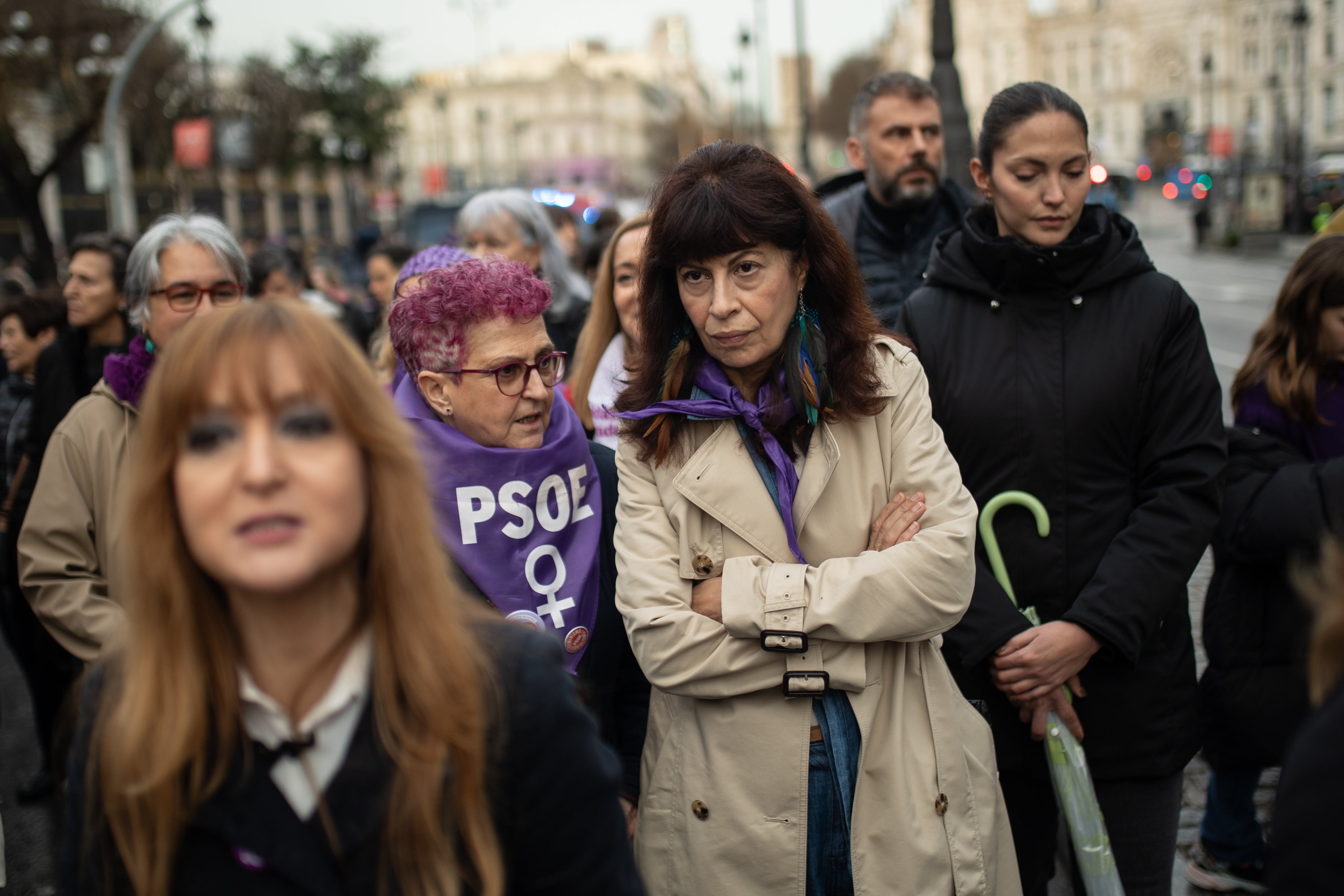 La ministra de Igualdad, Ana Redondo,  ha acudido también a la segunda marcha del 8M en la capital convocada por el Movimiento Feminista de Madrid, con un marcado carácter abolicionista y anti ley trans.