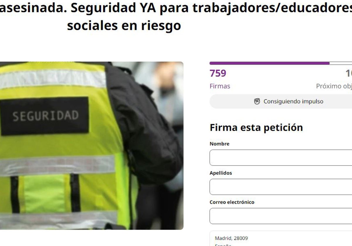 Educadoras sociales recogen firmas para pedir más seguridad tras el asesinato de su compañera Belén Cortés
