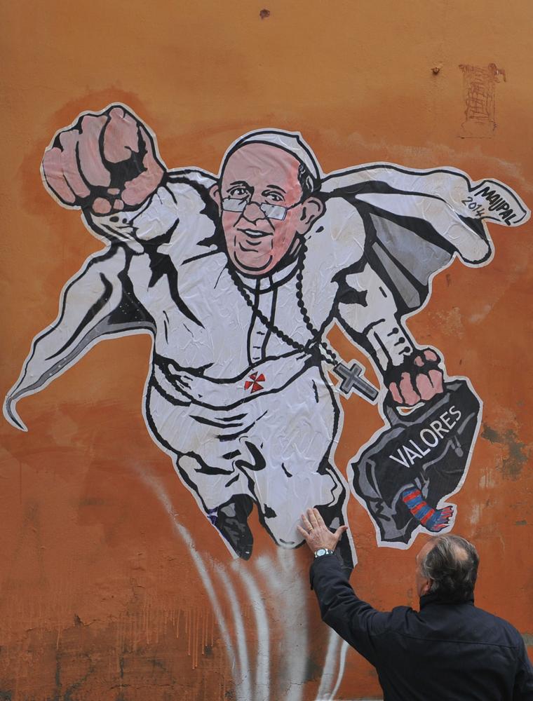 El mural conocido como 'Super-Papa', pintado en enero de 2014