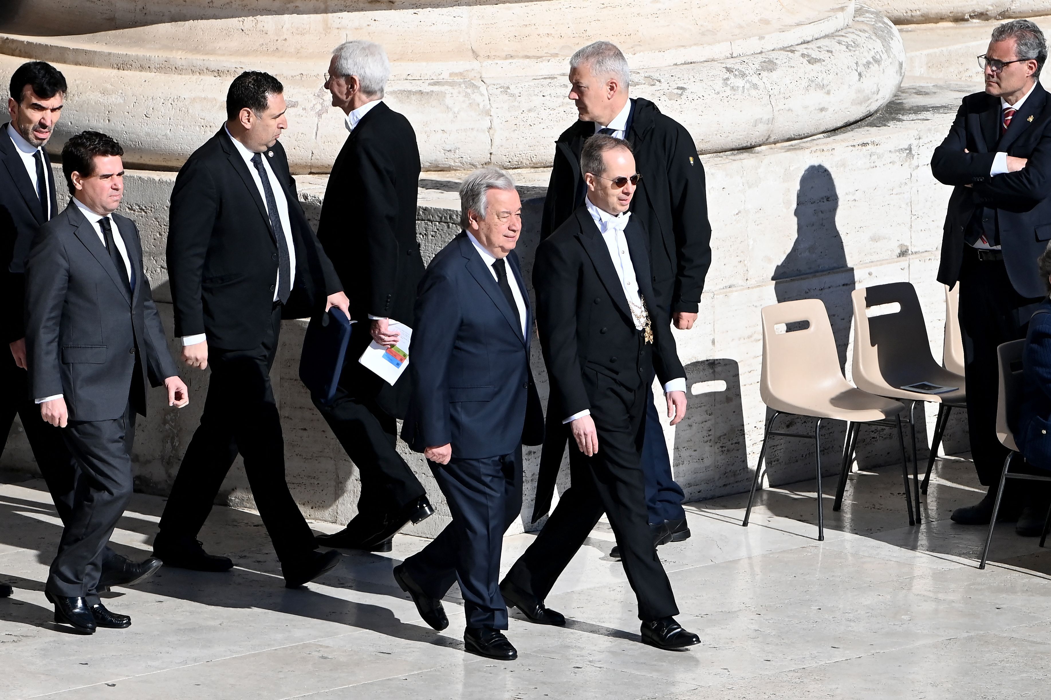 El Secretario General de la ONU, Antonio Guterres, llega a la zona de autoridades